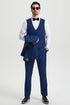 Mens Stacy Adams Suit - Stacy Adams Suit Men's Designer Tuxedo - Vested One Button Shawl Lapel in Indigo Blue