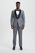 "Mens Stacy Adams Suit -Stacy Adams  Suit Men's Designer Vested Tuxedo, One Button Shawl Lapel in Grey"