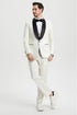 Mens Stacy Adams Suit - Stacy Adams Suit Men's Designer Tuxedo - Ivory, Vested One Button Shawl Lapel