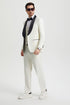 Mens Stacy Adams Suit - Stacy Adams Suit Men's Designer Tuxedo - Ivory, Vested One Button Shawl Lapel