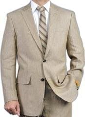 Beige Big and Tall Linen Suit - AlbertoNardoniStore