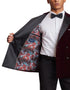 Double Breasted Tuxedo - Velvet Dinner Jacket with Pants in Color Maroon