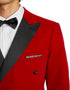 Double Breasted Tuxedo - Velvet Dinner Jacket with Pants in Color Red