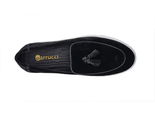 Velvet Low-Top Sneaker with Leather Tassel Detail