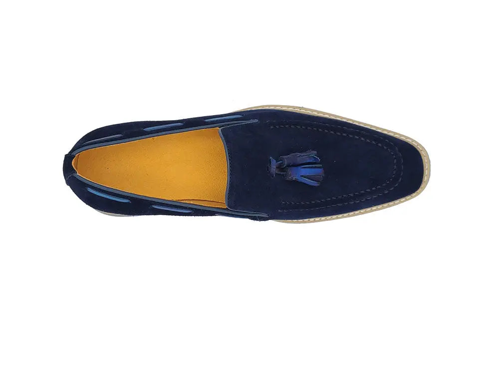 Suede Venetian Loafer with Leather Tassel