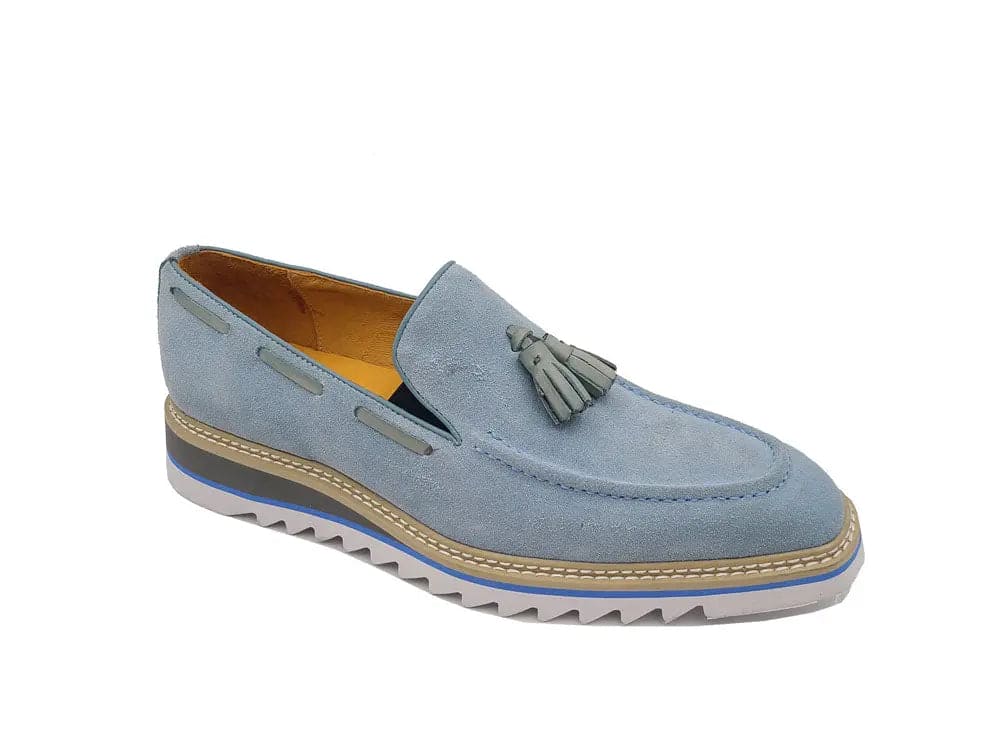 Suede Venetian Loafer with Leather Tassel