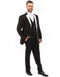 Mens Vested Modern Fit 2 Button Notch Wool Tuxedo in Black/White