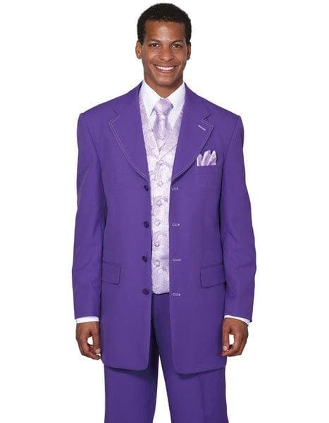 Mens Modern Fit Shiny Sharkskin Suit in Purple - AlbertoNardoniStore
