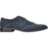 Mens Vegan Suede Wedding & Prom Wingtip Lace Up Dress Shoe In Navy Blue