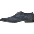 Mens Vegan Suede Wedding & Prom Wingtip Lace Up Dress Shoe In Navy Blue