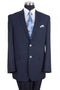 "Navy Blue Modern Fit Wool Feel Men's Suit - Basic 2 Button Style"