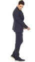 Newbury Navy White Mens 6 Button Slim Peak Lapel Suit With Double Breasted Suit Pick Stitching Ticket Pocket