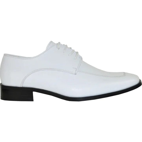 Mens Classic Moc Toe Tuxedo Prom Shoe In White