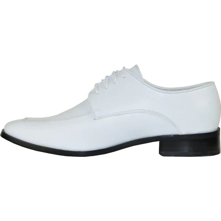 Mens Classic Moc Toe Tuxedo Prom Shoe In White