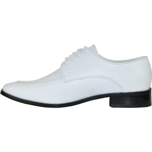 Mens Classic Moc Toe Tuxedo Prom Shoe In White