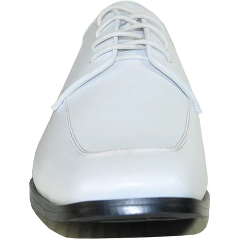 Mens Classic Moc Toe Tuxedo Prom Shoe In White