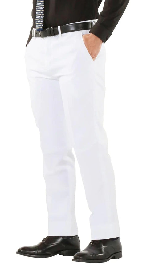 Paul Lorenzo Mens White Slim Fit 2 Piece Suit