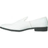 Mens Classic Plain Toe Slip On Loafer Dress Shoe In White