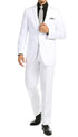 Paul Lorenzo Mens White Slim Fit 2 Piece Suit