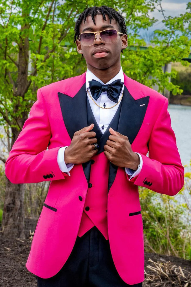 Black And Pink Suit