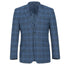 Mens Plaid Suit - Patterned Business Suit - Mens Two Button Slim Fit Two Piece Suit In Blue Windowpane Plaid