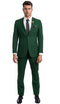 Men's Basic 2 Button Notch Lapel Slim Fit Wedding Suit in Hunter Green