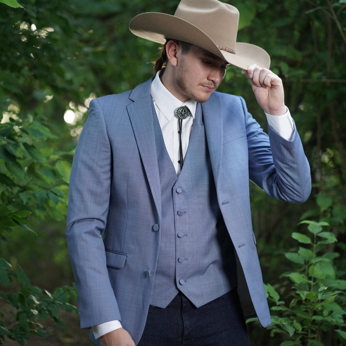 Western Suit - Trajes Para Hombres - Cowboy Formal Attire - Trajes De Novio - Two Button Notch Western Cornflower | Alberto Nardoni Western Suit - Trajes Para Hombres - Cowboy Formal Attire - Trajes De Novio - Two Button Notch Western Cornflower | Alberto Nardoni