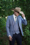 Western Suit - Trajes Para Hombres - Cowboy Formal Attire - Trajes De Novio - Two Button Notch Western Cornflower