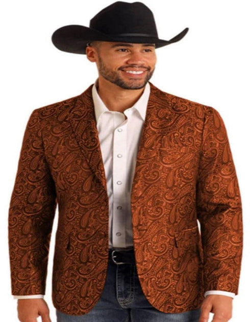 Western Blazer - Saco Vaquero Para Hombre - Paisley Blazer in Rust