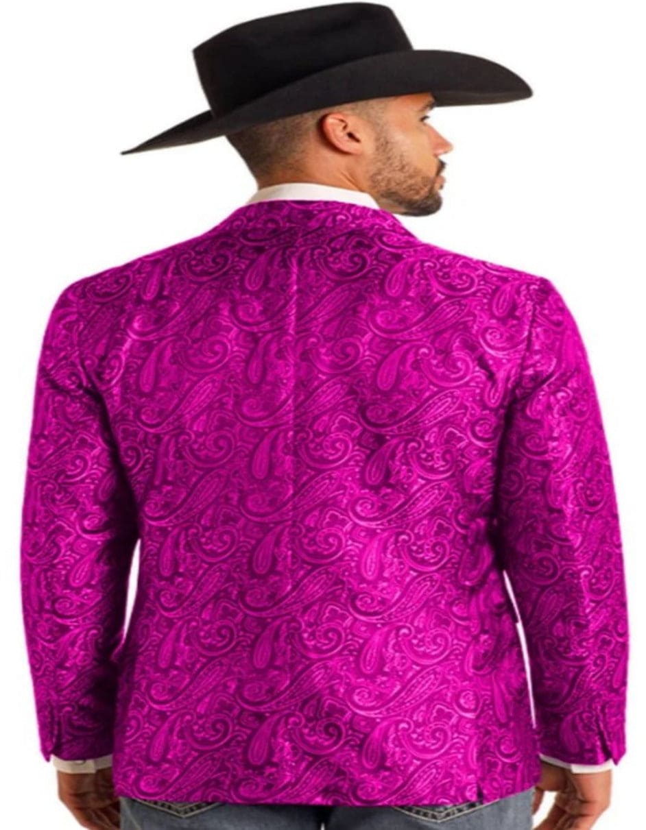 Western Blazer - Saco Vaquero Para Hombre - Paisley Blazer in Fuchsia