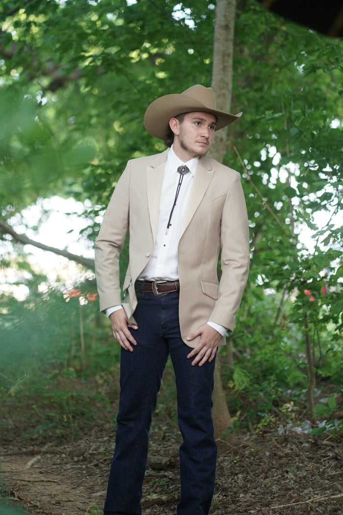 Western Suit - Trajes Para Hombres - Cowboy 1 Button Formal Attire - Trajes De Novio - Slim Fit Western Tan