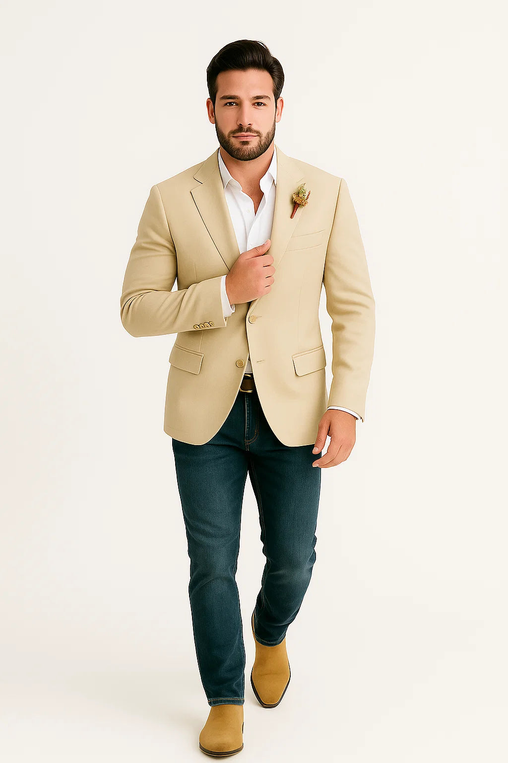 Light Tan Western Blazer - Sand Color