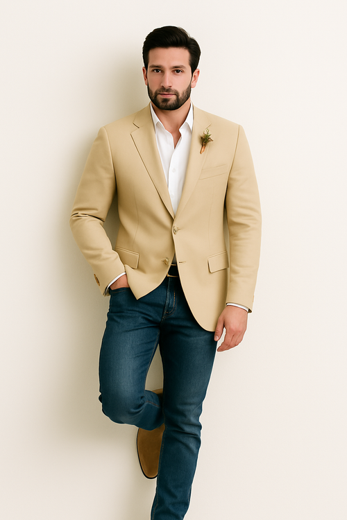 Light Tan Western Blazer - Sand Color