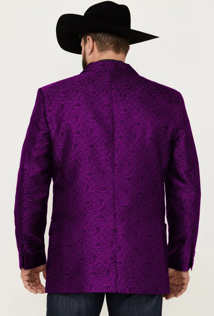 Western Blazer - Saco Vaquero para Hombre - Saco Vaquero Paisly Fabric in Color Purple