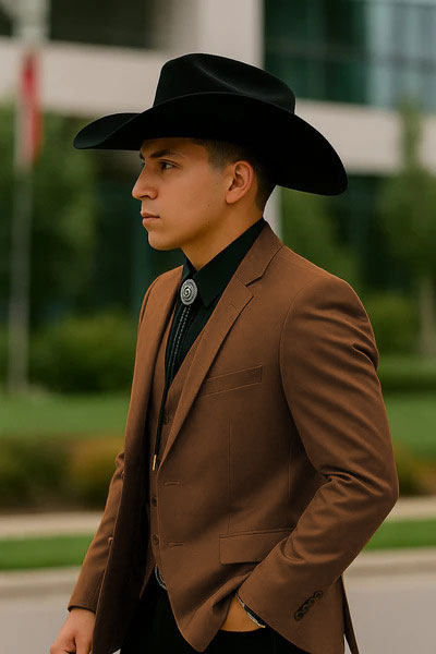 Western Suit for Wedding Dark Brown
