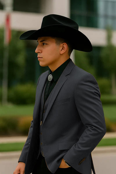 Wedding Cowboy Tuxedo Dark Grey