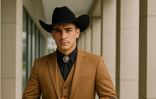 Rust-colored western suit for grooms or events