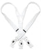Solid White Suspenders For Men Elastic Y-Back Button & Clip-On Man's