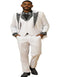 White Prom Tuxedo - Perfect Wedding Suit Vested Rhinestone Lapelled