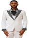 White Prom Tuxedo - Perfect Wedding Suit Vested Rhinestone Lapelled