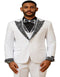 White and Black Prom Tuxedos - Perfect Wedding Suit Vested rhinestone Lapelled