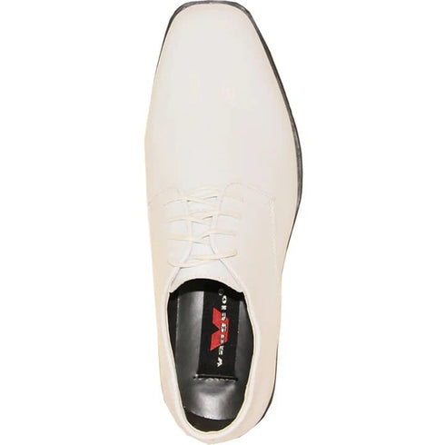 Mens Classic Plain Square Toe Shiny Patent Tuxedo Dress Shoe In White