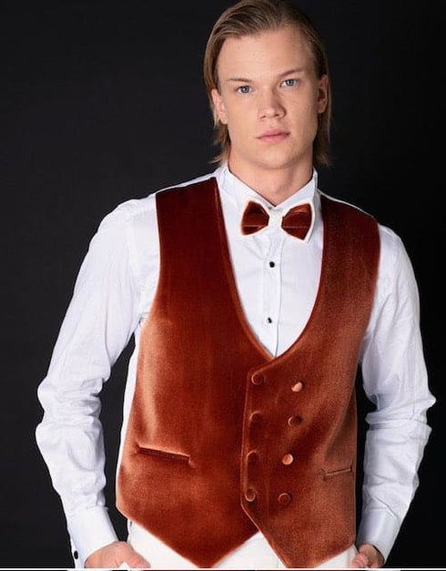 White and Orange Prom Tuxedo - Wedding Suit - Groom tuxedo Suit