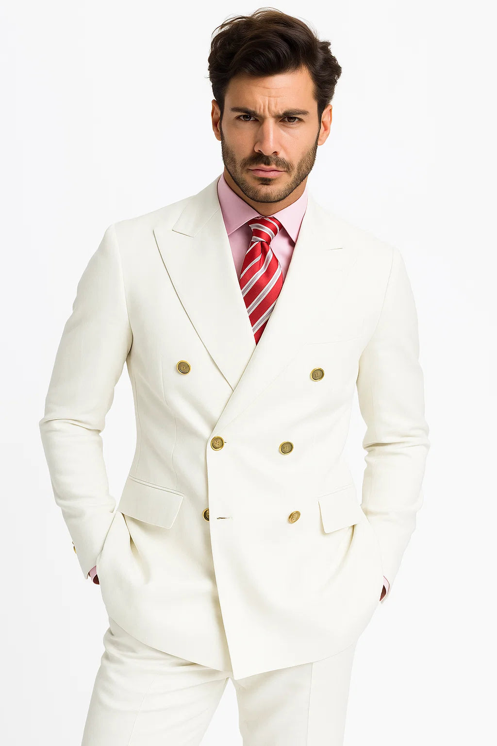 White Men's Double Breasted Suits