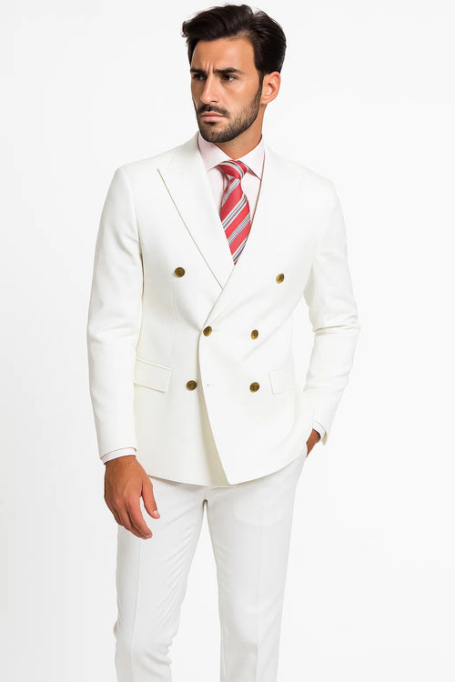 White Men's Double Breasted Suits
