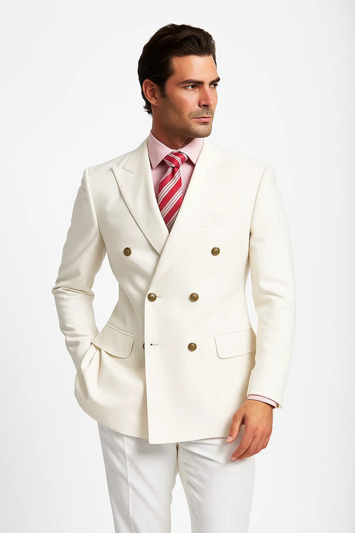 White Men's Double Breasted Suits