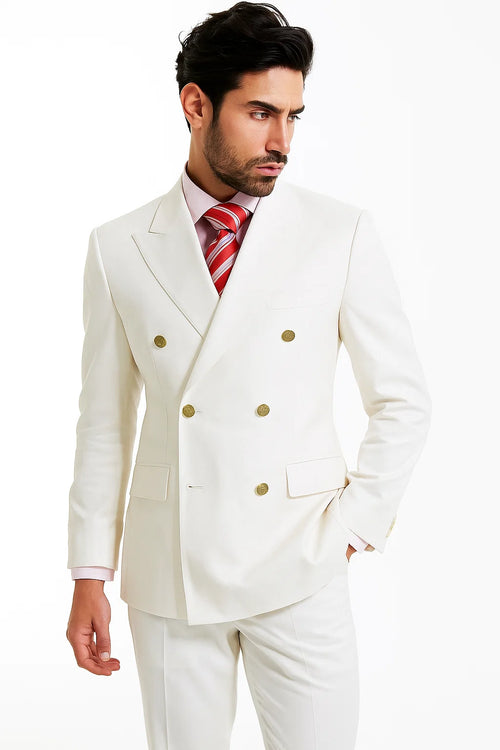 White Men's Double Breasted Suits