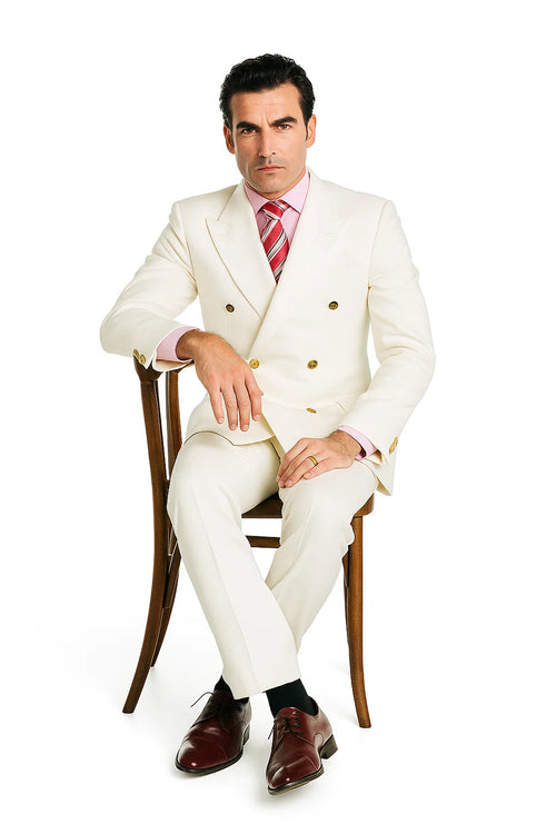 White Men's Double Breasted Suits