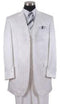 Mens Pimp Coat + Pimp Jacket Vest and Pants - Gangster White Stripe Fabric Suit
