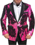 Mens White and Gold Reversible Sequin Prom and Wedding Two Button Blazer